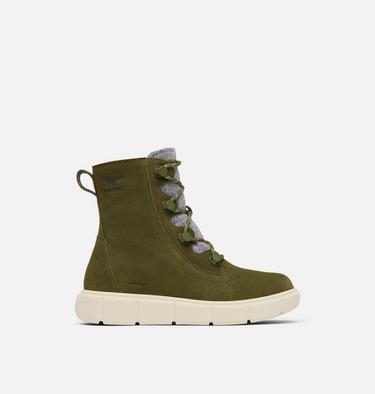 SOREL EXPLORER III Joan Women's Waterproof Boot, Color: Utility Green, Chalk, image 1