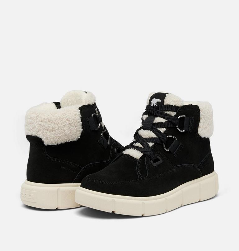 Wodoodporne sznurowane damskie buty SOREL EXPLORER III NW LACE, Color: Black, Sea Salt, image 9