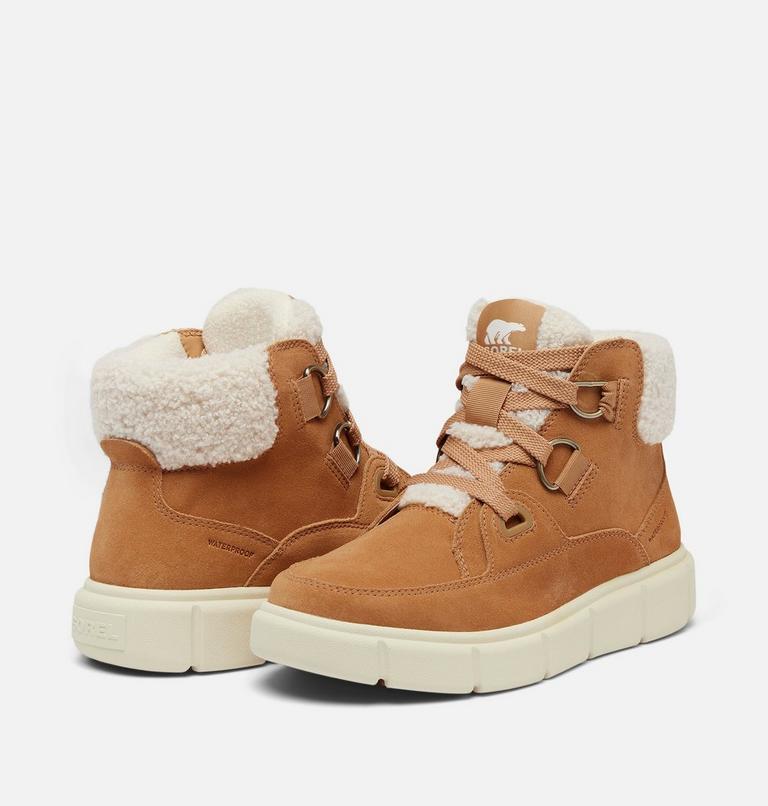D&aacute;msk&eacute; nepromokav&eacute; kotn&iacute;kov&eacute; boty SOREL EXPLORER III NW LACE, Color: Tawny Buff, Sea Salt, image 9