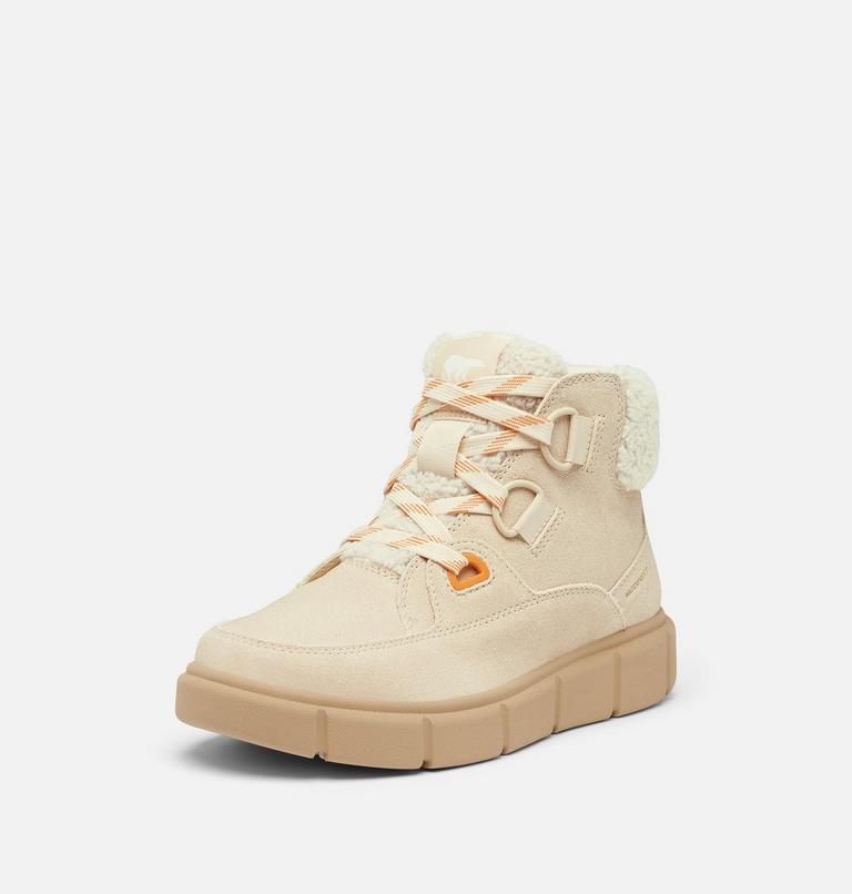 Scarponcini impermeabili stringati SOREL EXPLORER III NW LACE da donna, Color: Honey White, Sea Salt, image 8