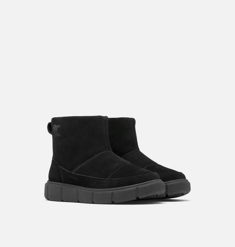 Women's SOREL EXPLORER III SLIP-ON Waterproof Boots, Color: Black, Sea Salt, image 2