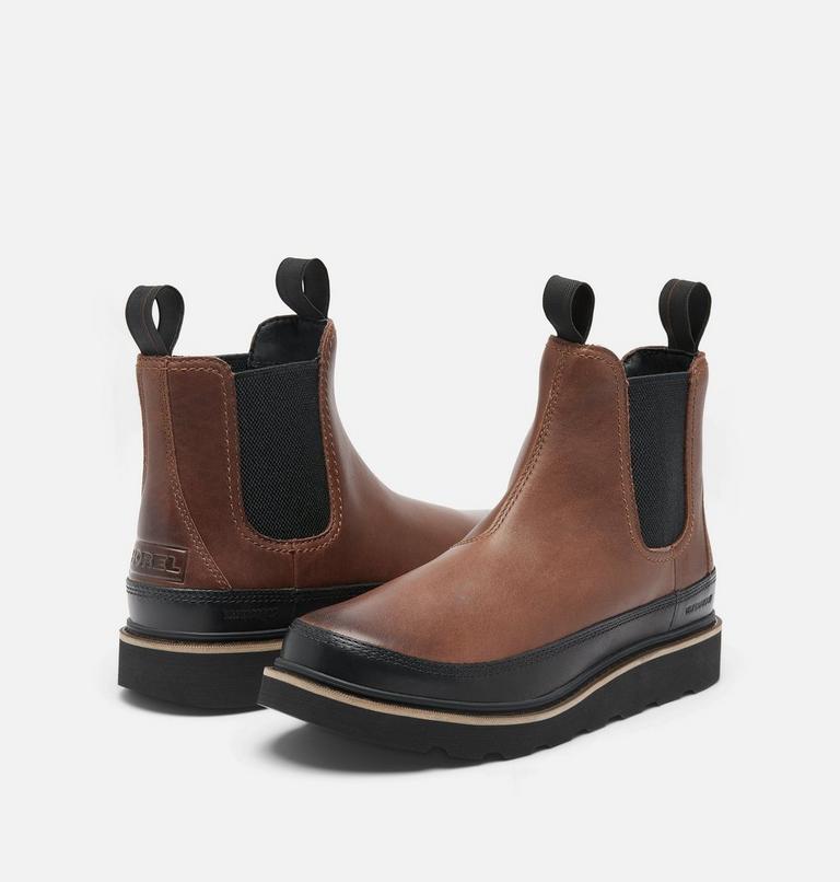 Men's SLABTOWN 62' Waterproof Chelsea Boots, Color: Tobacco, Black, image 9
