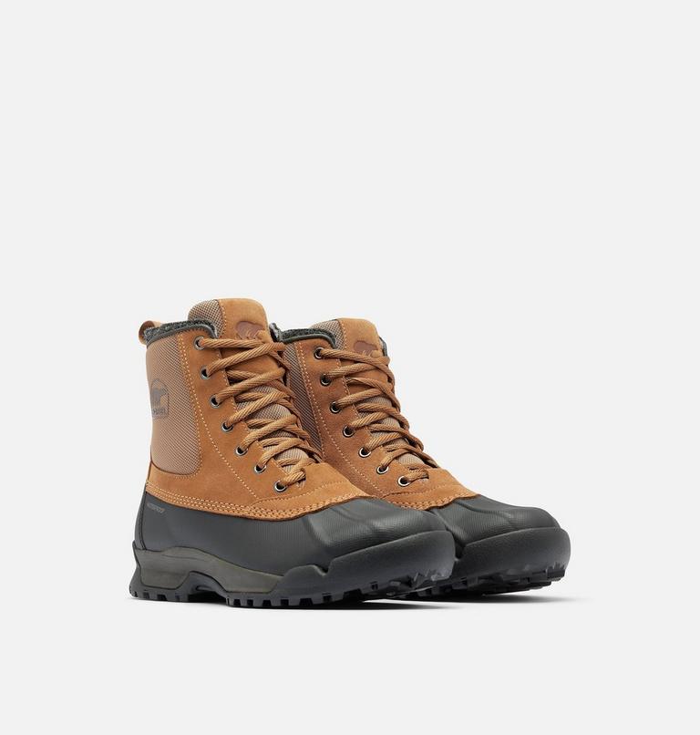 Men's BUXTON LITE Waterproof Winter Boots, Color: Elk, Black, image 2