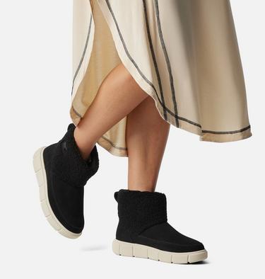 Women's SOREL EXPLORER III Cosy Slip-On Waterproof Boots, Color: Black, Chalk, image 2