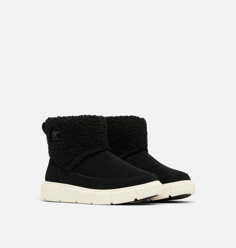 Women's SOREL EXPLORER III Cosy Slip-On Waterproof Boots, Color: Black, Chalk, image 2