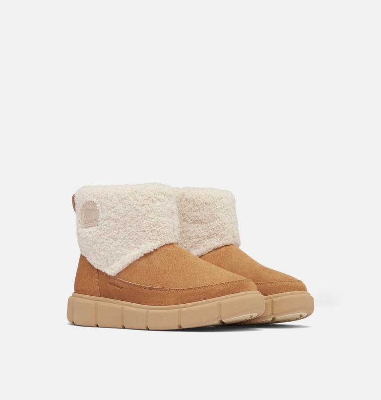 Women's SOREL EXPLORER III Cosy Slip-On Waterproof Boots, Color: Tawny Buff, Sea Salt, image 2