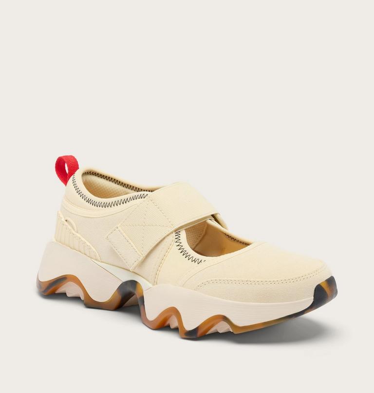 Women's Kinetic Impact II MJ Strap Sneaker, Color: Honey White, Bright Red, image 6