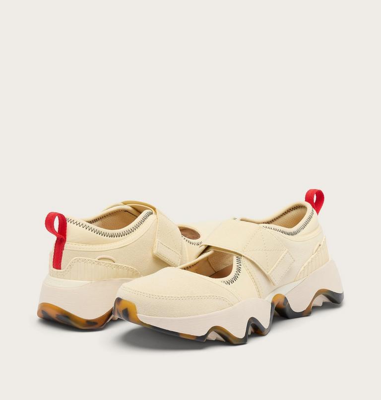 Women's Kinetic Impact II MJ Strap Sneaker, Color: Honey White, Bright Red, image 8