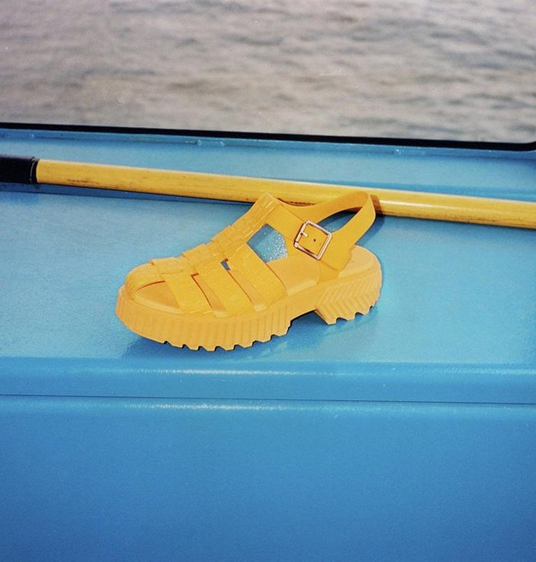 Women's ONA Streetworks Fisherman Mid Flat Sandal, Color: Yellow Ray, Pilsner, image 12