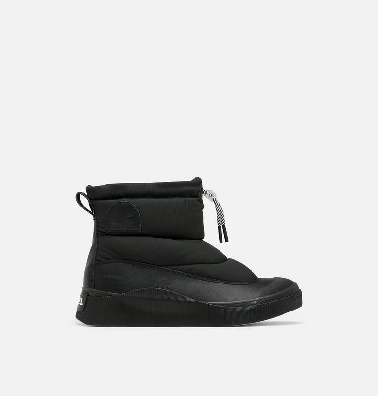 Women's OUT N ABOUT IV PUFFY Insulated Waterproof Boots, Color: Black, Chalk, image 1