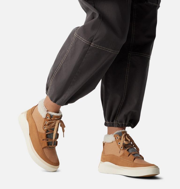 Women's OUT N ABOUT IV Waterproof Mid Sneakers, Color: Tawny Buff, Honey White, image 8