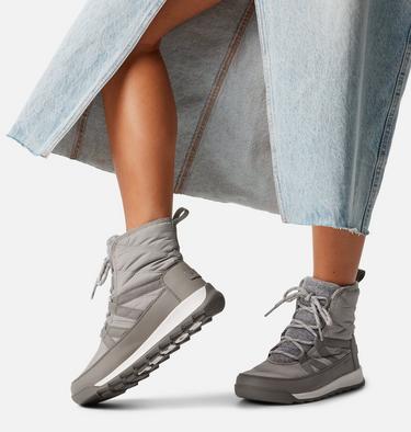 Women's WHITNEY II PLUS LACE Waterproof Snow Boots, Color: Chrome Grey, Quarry, image 2