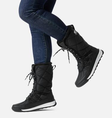 Women's WHITNEY II PLUS TALL LACE Waterproof Snow Boots, Color: Black, Sea Salt, image 2