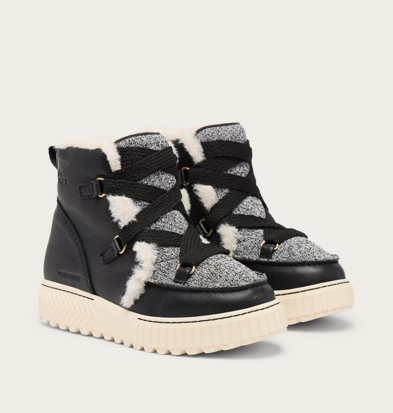 Women's ONA AVE ALPINE Waterproof Winter Boots, Color: Black, Chalk, image 2