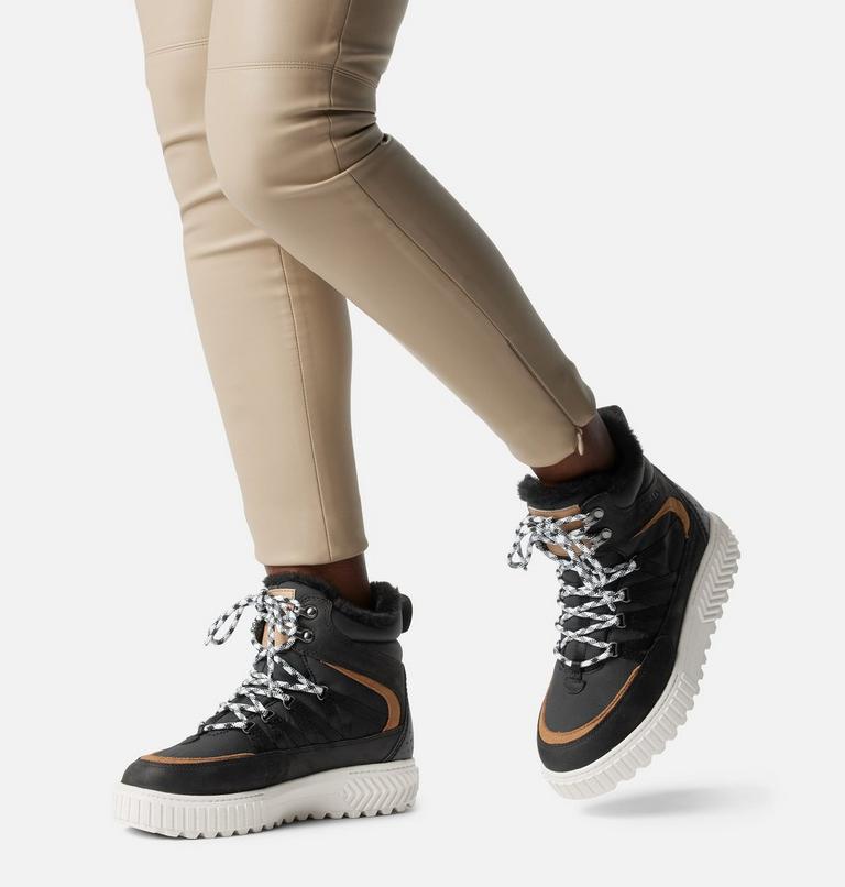 Women's ONA AVE TREK Waterproof Winter Boots, Color: Black, Sea Salt, image 8