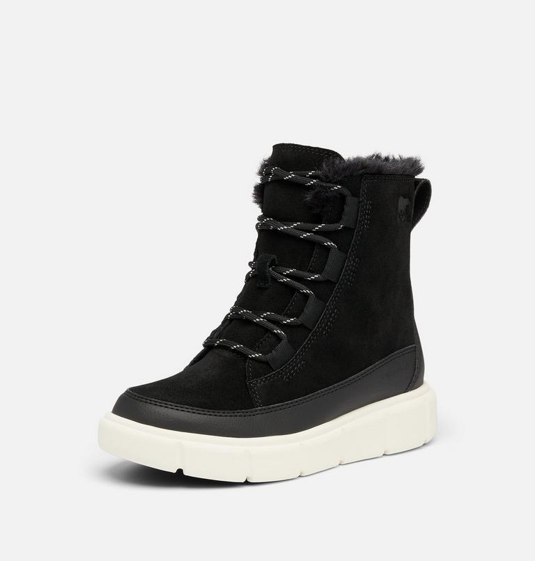 Youth SOREL EXPLORER III LACE Waterproof Snow Boots, Color: Black, Sea Salt, image 8