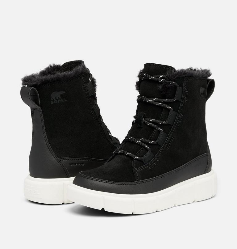 Youth SOREL EXPLORER III LACE Waterproof Snow Boots, Color: Black, Sea Salt, image 9