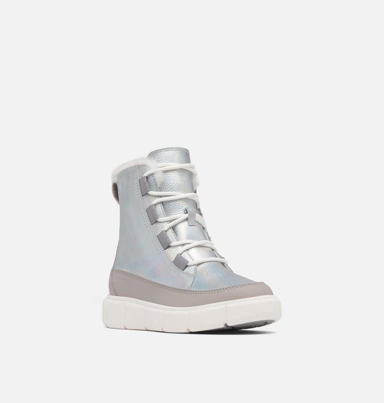 SOREL EXPLORER III Youth Waterproof Boot, Color: Pure Silver, Chrome Grey, image 5