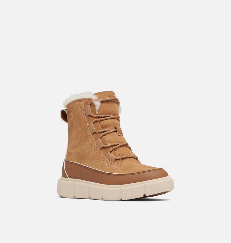 Youth SOREL EXPLORER III LACE Waterproof Snow Boots, Color: Tawny Buff, Bleached Ceramic, image 7