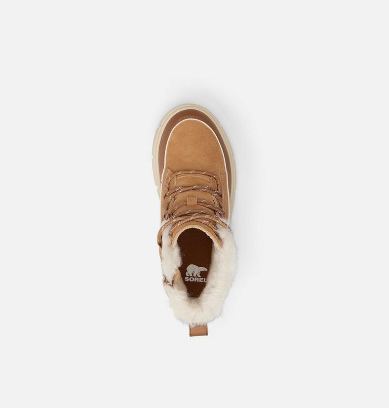 Youth SOREL EXPLORER III LACE Waterproof Snow Boots, Color: Tawny Buff, Bleached Ceramic, image 5
