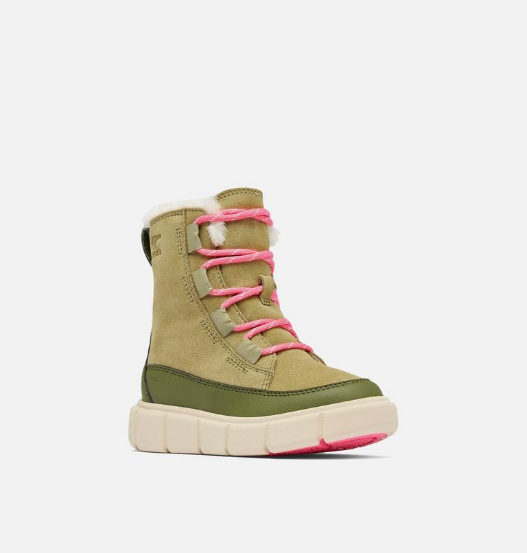 SOREL EXPLORER III Youth Waterproof Boot, Color: Savory, Bleached Ceramic, image 5