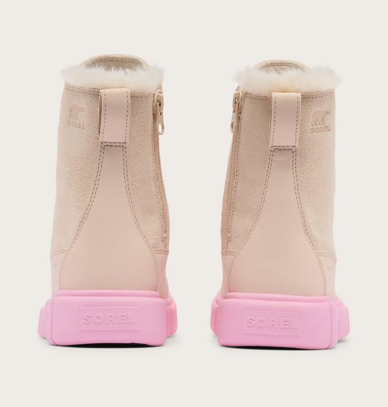 Youth SOREL EXPLORER III LACE Waterproof Snow Boots, Color: Pearlescent, Pink Flare, image 2