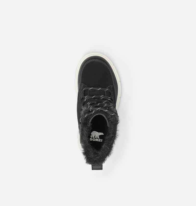 Kids' SOREL EXPLORER III LACE Waterproof Snow Boots, Color: Black, Sea Salt, image 5