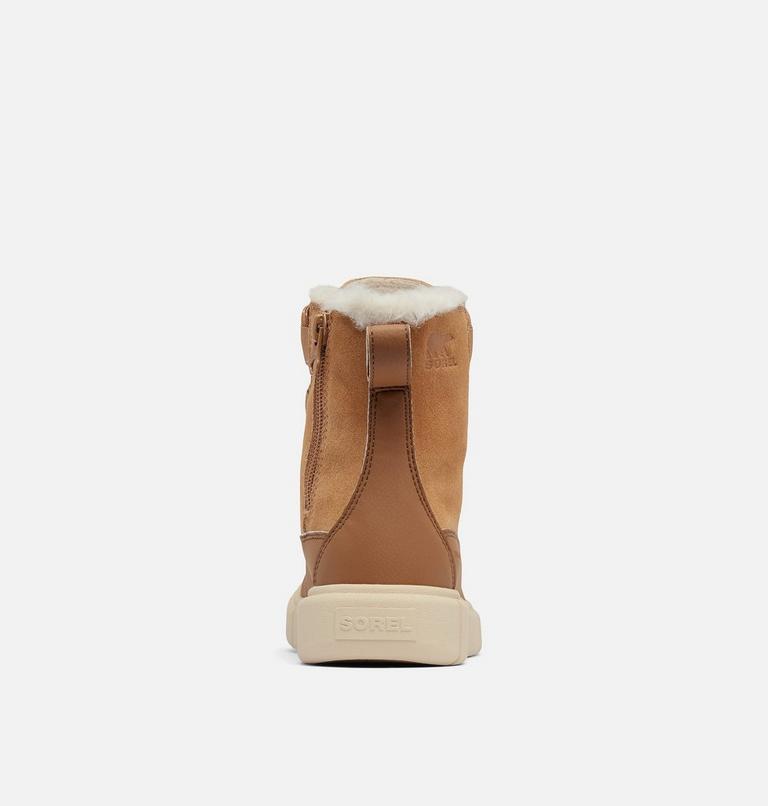 Kids' SOREL EXPLORER III LACE Waterproof Snow Boots, Color: Tawny Buff, Bleached Ceramic, image 3