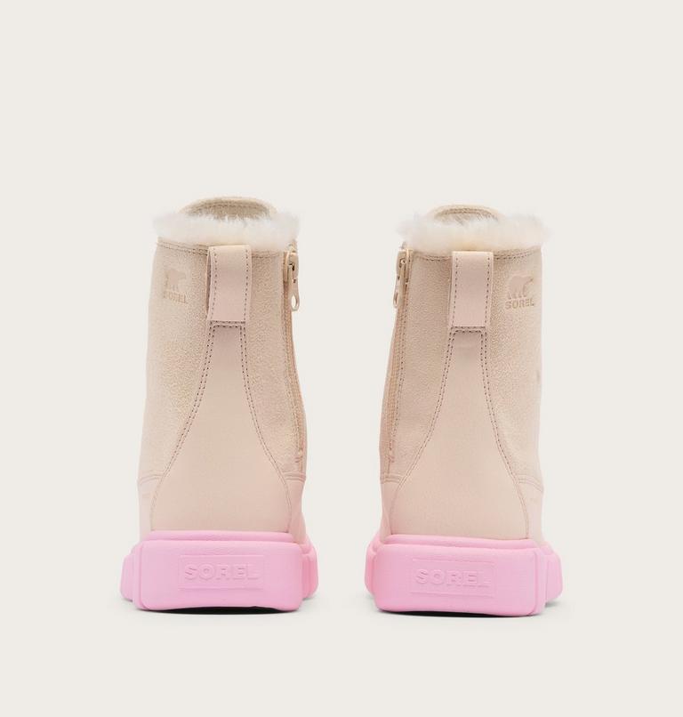 Kids' SOREL EXPLORER III LACE Waterproof Snow Boots, Color: Pearlescent, Pink Flare, image 2