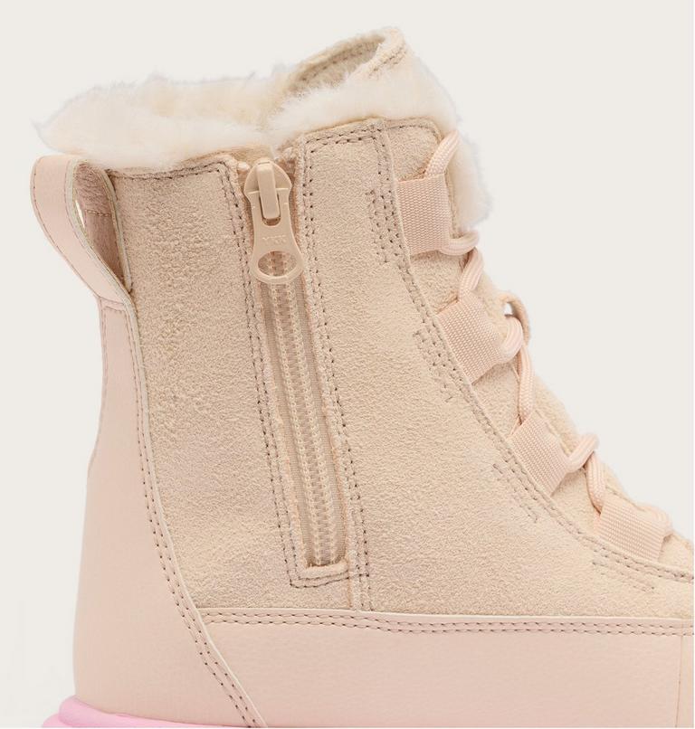 Kids' SOREL EXPLORER III LACE Waterproof Snow Boots, Color: Pearlescent, Pink Flare, image 9