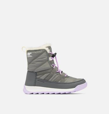 WHITNEY II Plus Lace Youth Waterproof Boot, Color: Quarry, Lavender Cloud, image 1