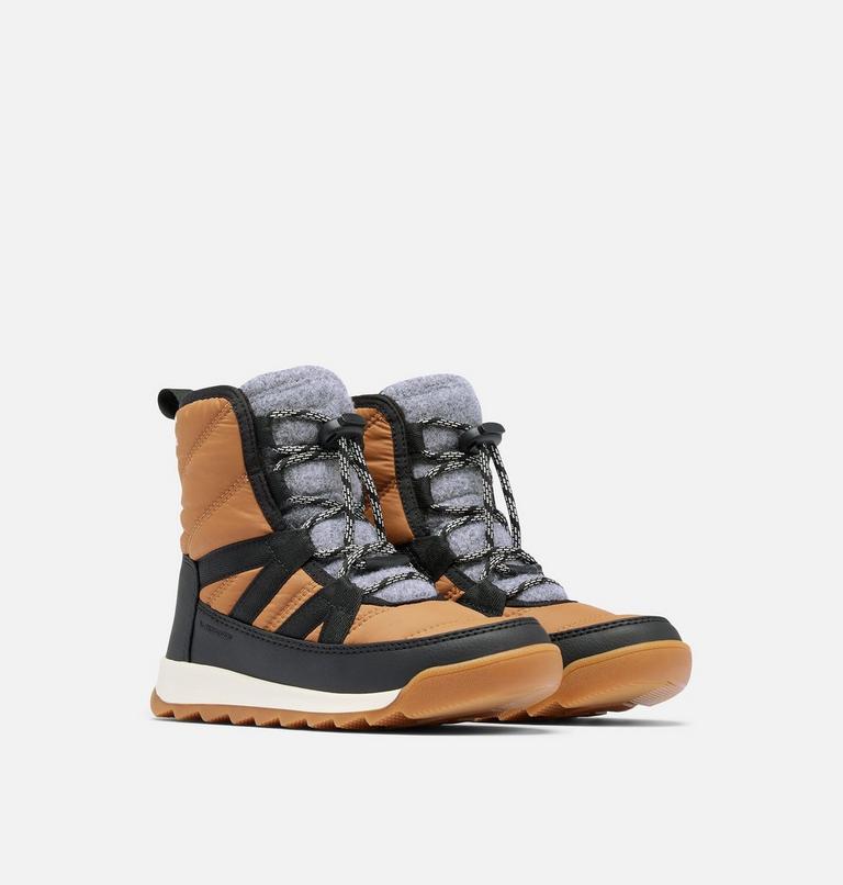 Youth WHITNEY II PLUS LACE Waterproof Snow Boots, Color: Elk, Black, image 2