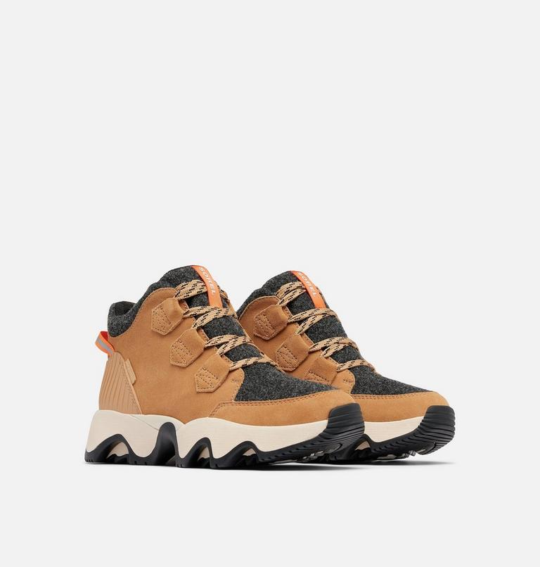 Women's KINETIC IMPACT CARIBOU PLUS Waterproof sneaker Boots, Color: Tawny Buff, Black, image 2