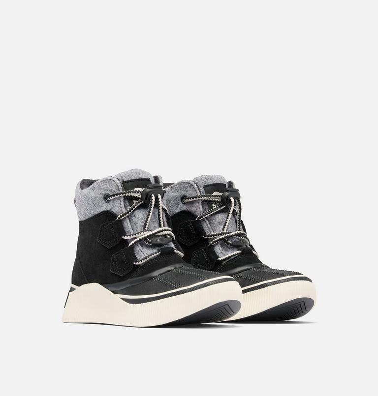 Youth OUT N ABOUT IV CHILLZ Waterproof Winter Boots, Color: Black, Chalk, image 2