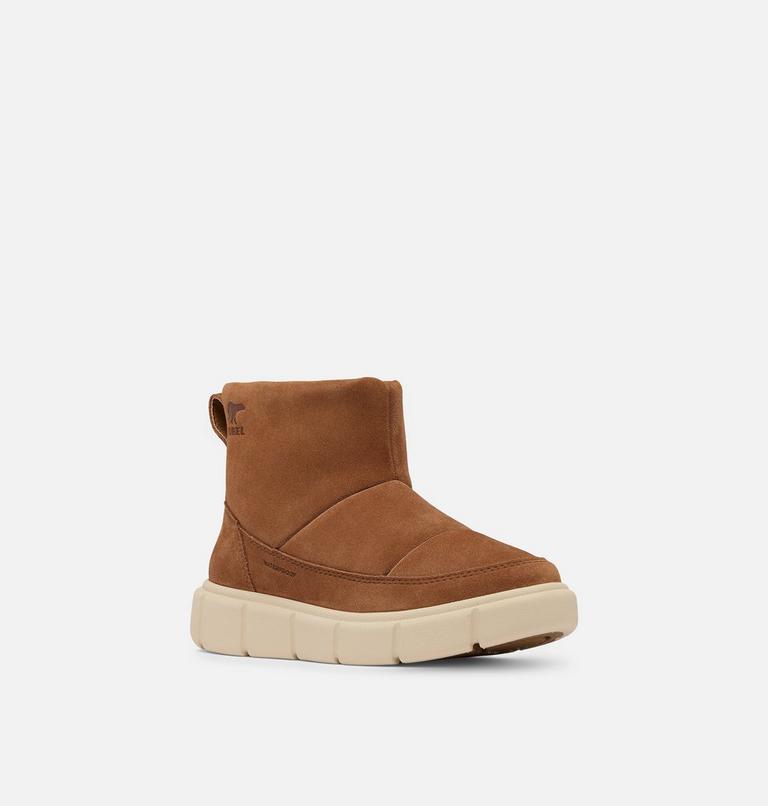 Youth SOREL EXPLORER III SLIP-ON Waterproof Winter Boots, Color: Velvet Tan, Bleached Ceramic, image 7