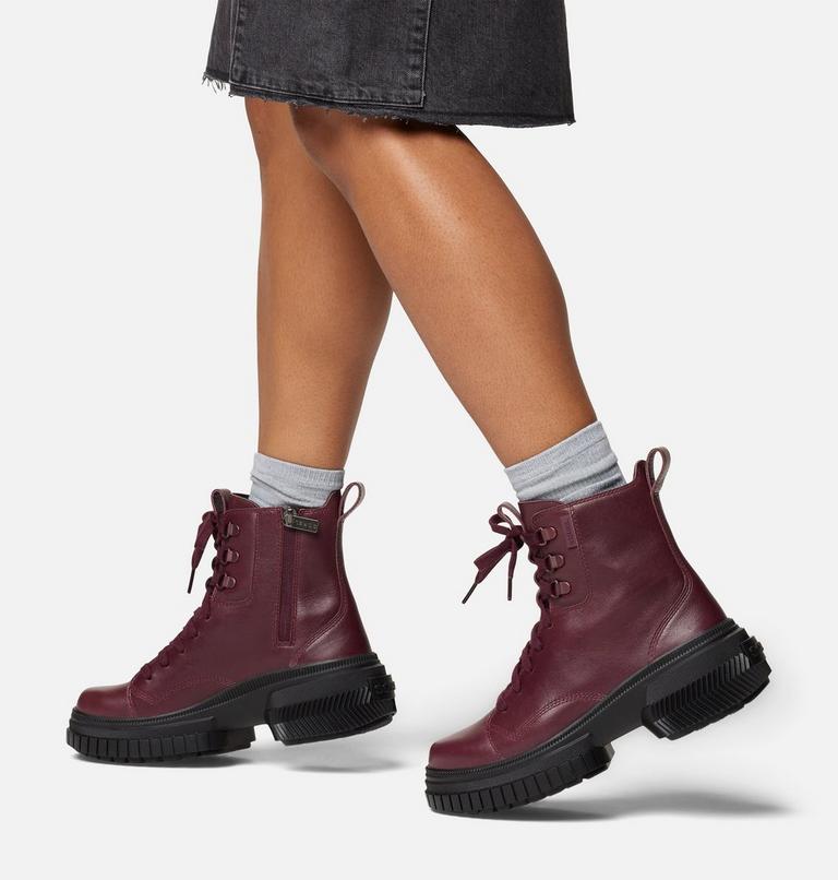 ONA AVE Women's Waterproof Lace Boot, Color: Epic Plum, Black, image 8