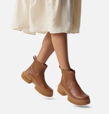 Women's ONA AVE Waterproof Chelsea Boots, Color: Velvet Tan, Gum 2, image 4