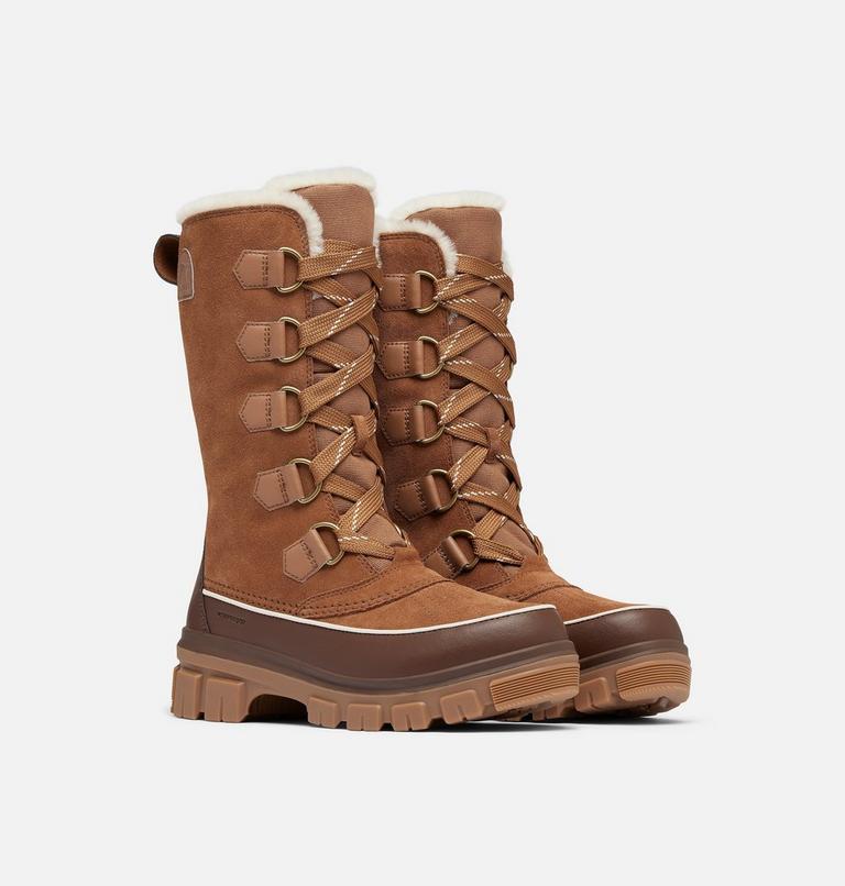 Women's TORINO V TALL Waterproof Snow Boots, Color: Velvet Tan, Tobacco, image 2