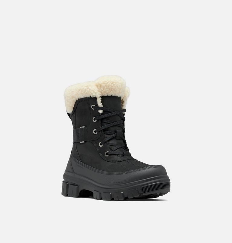 Women's TORINO V PARC Waterproof Snow Boots, Color: Black, Sea Salt, image 7