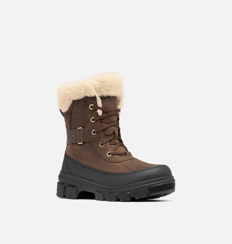 Women's TORINO V PARC Waterproof Snow Boots, Color: Tobacco, Black, image 7