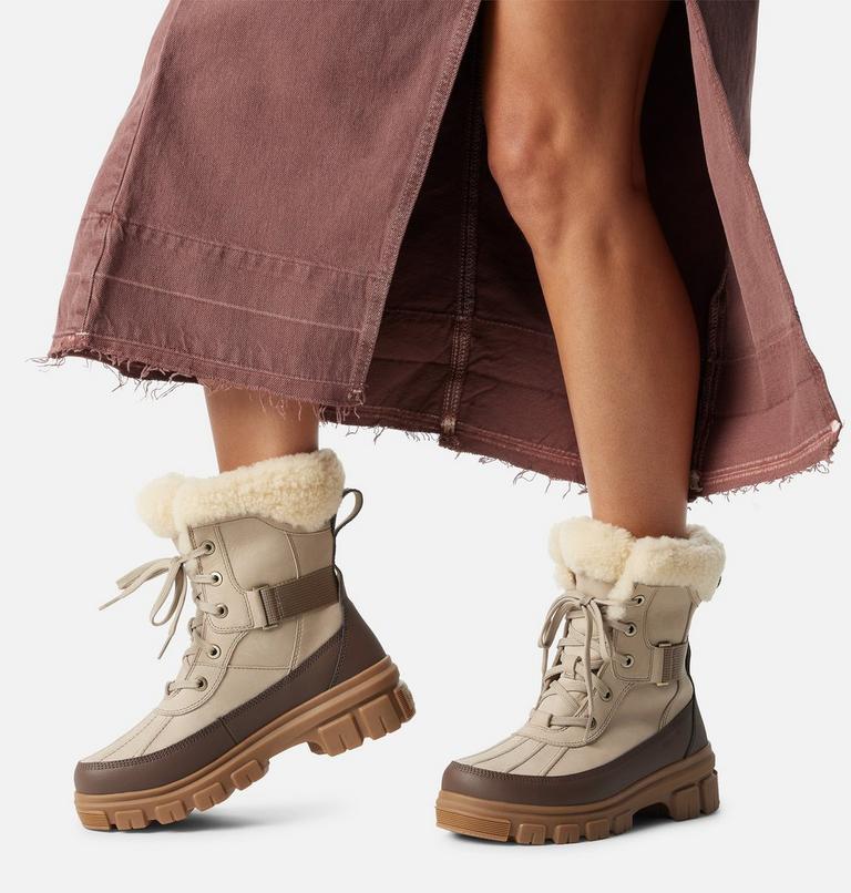 Women's TORINO V PARC Waterproof Snow Boots, Color: Omega Taupe, Gum 10, image 8