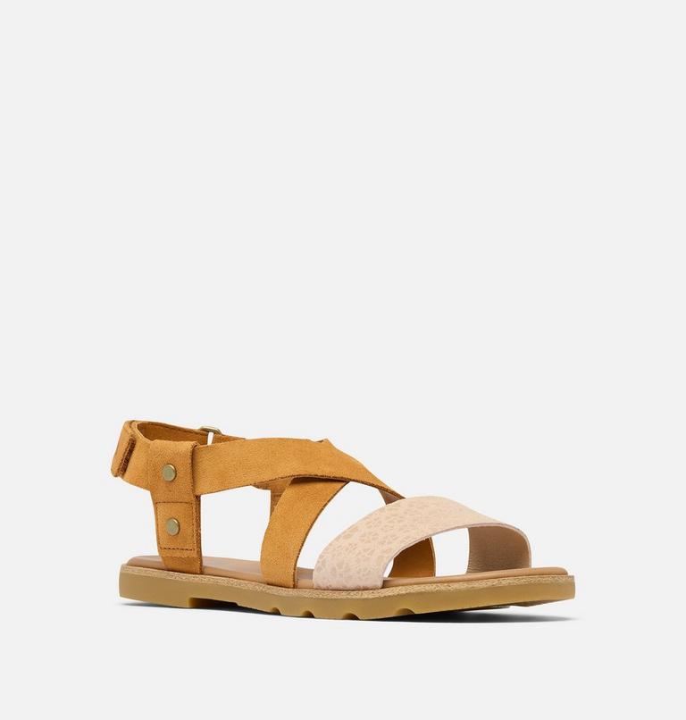 Women's ELLA III CRISSCROSS Sandal, Color: Pearlescent, Canyon Gold, image 7
