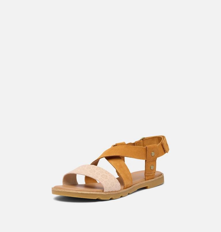 Women's ELLA III CRISSCROSS Sandal, Color: Pearlescent, Canyon Gold, image 8