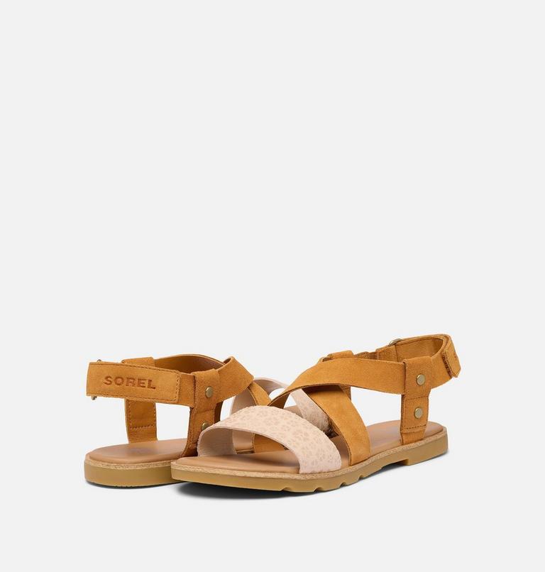 Women's ELLA III CRISSCROSS Sandal, Color: Pearlescent, Canyon Gold, image 9