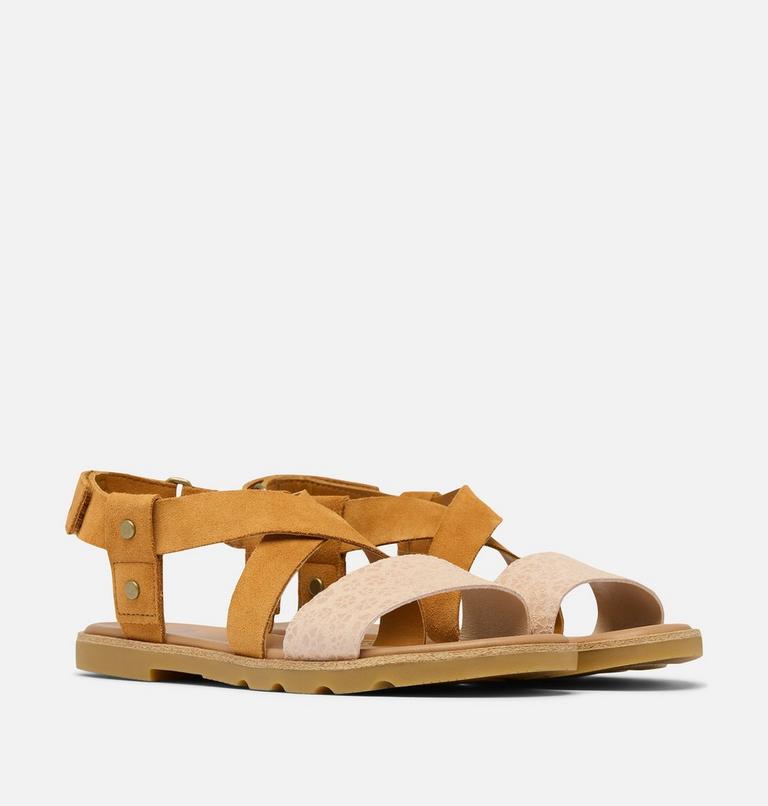 Women's ELLA III CRISSCROSS Sandal, Color: Pearlescent, Canyon Gold, image 2