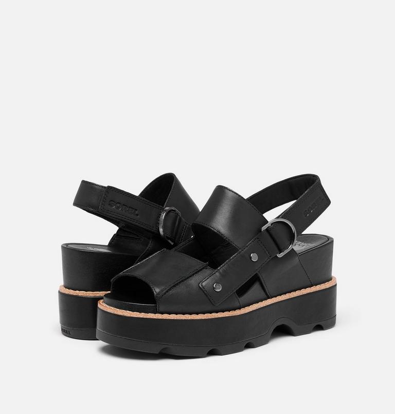JOANIE IV Women's Sandal Wedge, Color: Black, Black, image 9