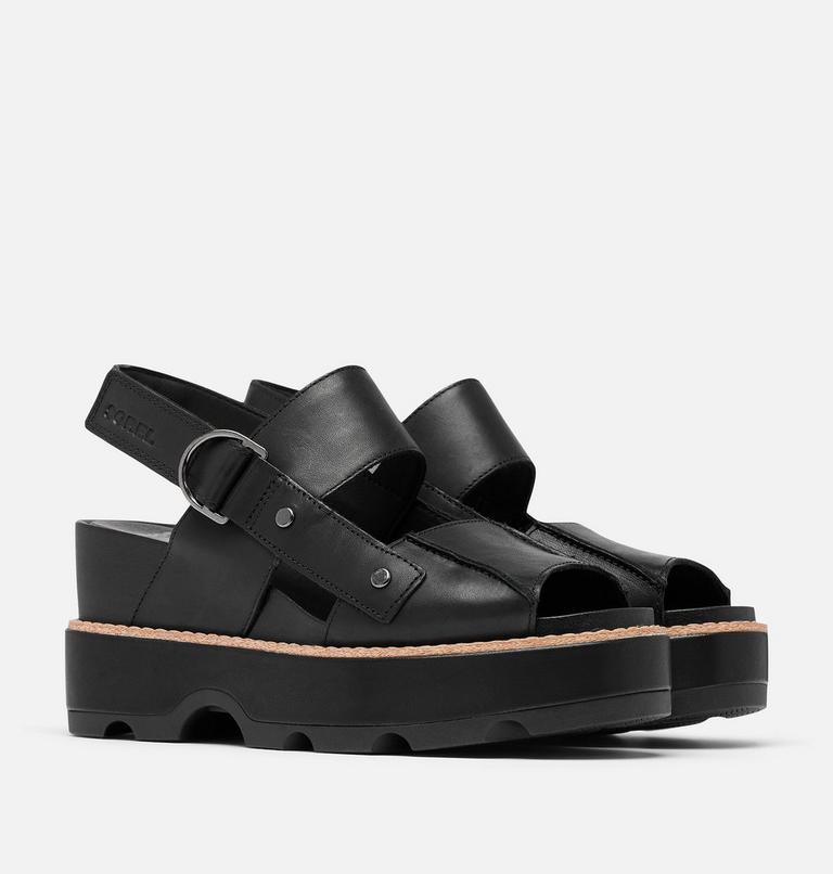 JOANIE IV Women's Sandal Wedge, Color: Black, Black, image 2