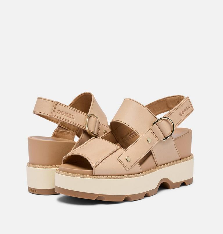 JOANIE IV Women's Sandal Wedge, Color: Honest Beige, Gum 2, image 9