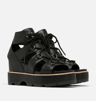 JOANIE IV Women's Lace Wedge, Color: Black, Black, image 2