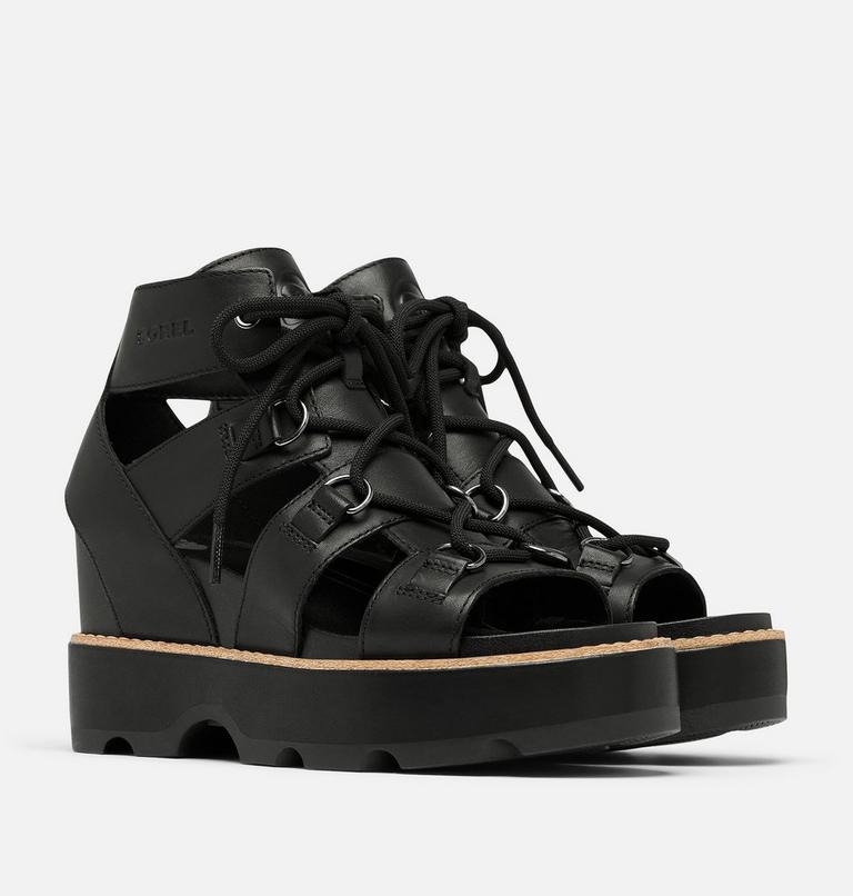 JOANIE IV LACE WEDGE | 010 | 7.5, Color: Black, Black, image 2